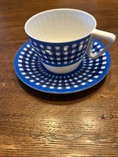 1 x ORNAMIN Kaffeetasse 360 Tasse mit Untertasse 412 blau/weiß Campinggeschirr