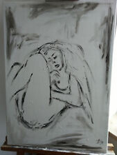 Erotik Bild Akt Frau sexy Beine Fetisch Leinwand Malerei Klimt