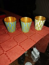 Paar Schnapsbecher mit Emaille Vergoldet Russland ca. 1950