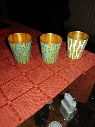 Paar schnapsbecher mit emaille - schnapsbecher,