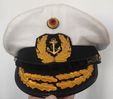 Westdeutsche Marine Admiral weiß bestickte Schirmmütze REPRODUKTION