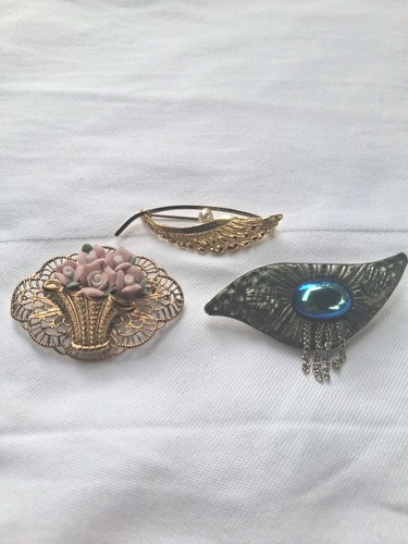 Vintage brosche set - brosche, (3-teilig)