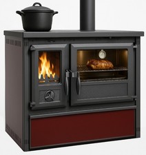 EEK A+ Küchenofen Holzherd Modell Forno - bordeaux - 6 kW