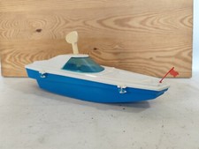 UdSSR Spielzeug Motorboot Schnellboot Uhrwerk Boot Wasser Aufziehboot 1970 DDR