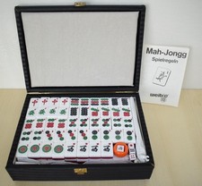 edles Mah-Jongg Spiel im Koffer schöne Steine mit Spielregeln v. Weible