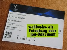 2021/22 --- FC Bayern München - Dynamo Kiew -- Champions League Ticket / Foto