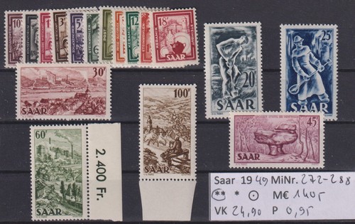 Saarland 1949 272 - 1949, 272-288