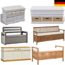 Gartenbank mit Stauraum &Kissen Truhenbank Sitzbank 2-Sitzer Bank Gartenmöbel DE
