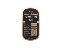 Typenschild AWO 425 Touren