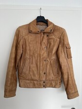 Damen Bikerjacke David Moore New York -  Echtleder in warmen Congacton Gr.40