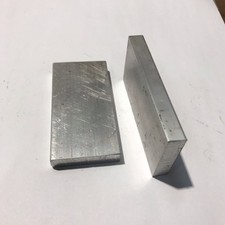 1x Alu  Aluminium Reststück  Flach, Vierkant 50 x 12 x ca. 100 mm lang  (H-96)