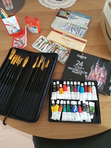 Aquarell farben stifte - farben,, Öl