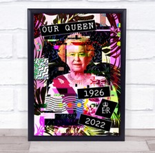 Memorial Queen Elizabeth II Abstrakter Punk-Stil Kunst Posterdruck