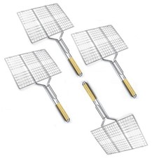 4x Set Grillguthalter Grillrost Fischhalter Grillkorb Universal Grillgitter Rost