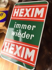 altes Emailleschild HEXIM immer wieder HEXIM