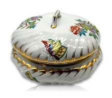 Herend 6028 - Deckeldose Dose Bonboniere - Porzellan - Queen Victoria Handbemalt