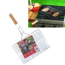 BBQ Grillguthalter Grillkorb Grillgitter Grillwender Fleisch Fisch Gemüse Korb