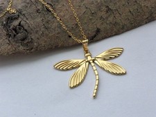 ☝️ Halskette Edelstahl Gold + Anhänger Libelle wasserfest NEU ⭐⭐⭐⭐⭐