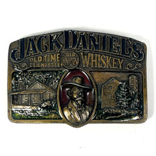1989 Original Belt Buckle Jack Daniel's n7 Genuine Goods Vintage Bergamot Metal