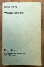 Winston Churchill Henry Pelling 1974 Scarce First Edition Uncorrected Proof Copy