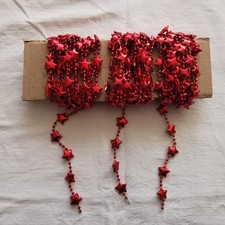 Weihnachten Baum Christbaum Advent Deko Tanne 3 Ketten Girlanden rot Sterne 230c