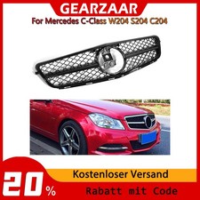 Grill Sport Kühlergrill Für Mercedes-Benz W204 C204 C63 S204 Coupe Glanz Schwarz