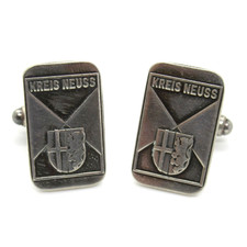 Tolle Manschettenknöpfe aus 925er Sterling Silber Wappen Rhein-Kreis Neuss RAR