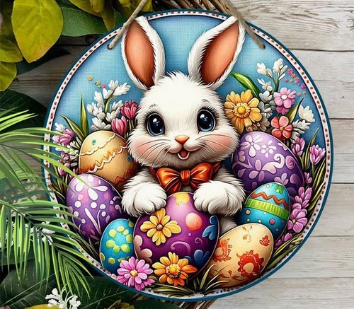 Holzschild frohe ostern happy - ostern,