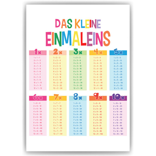 1x1 kinderposter einmaleins - 1x1,