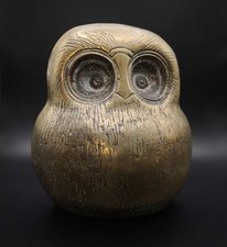 Giuseppe Gallo Eule Figur Messing Skulptur Vintage Antik Statue 665g Sammler