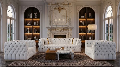 Luxriöse weiße chesterfield - weiße,