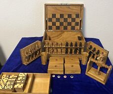 Viktorianisches Spielkiste Walnussholz ?19. Jh Schach,Domino ,Karten ,Backgammon