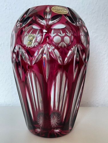 Vintage bleikristallvase - vintage,