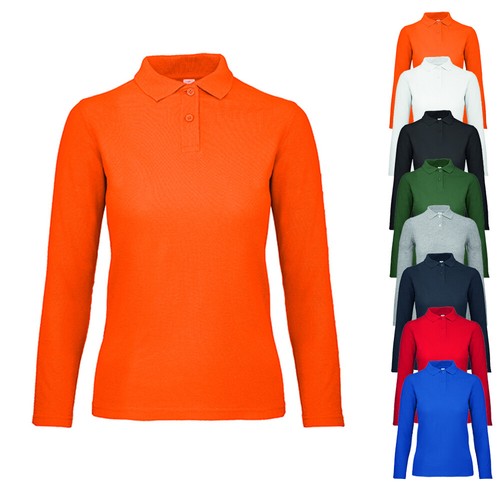 Damen langarm polo - b&c,