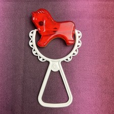 Babyrassel Klapper DDR Spielzeug Pferd Pferdchen gelb rot Rassel Ostalgie