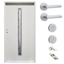 Ausstellungstür #TU06 Stahl Nebeneingangstür mit Zarge NBT56 DIN Links 100x200cm