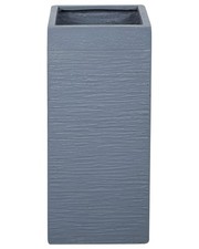 Pflanzenkübel quadratisch 26 x 26 x 60 cm grau mit Loch moderner Stil DION