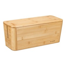 Bambus Kabelbox mit Deckel Organizer für Kabel Kabeldose Ordnung Box Tisch TV PC
