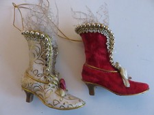 Weihnachtsschmuck Christbaumschmuck 2 Anhänger als Schuhe Barock