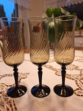 LUMINARC France 3 Sektgläser Sektflöte Glas Rauchglas Höhe 19cm Weinglas