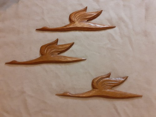 Drei fliegende kraniche holz - fliegende, ,