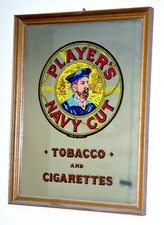 PLAYER'S NAVY CUT TOBACCO & CIGARETTES WERBESPIEGEL BEDRUCKT A3 GERAHMT PLAYERS*