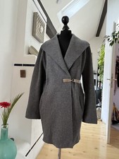 Kurzmantel Damen Gr. 38 Fuchs & Schmidt 80% Wolle grau