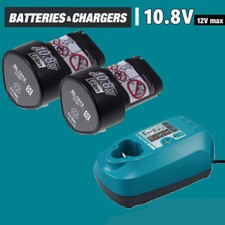 2x Für Makita Akku pack BL1013 BL1014 DF330D 194551-4 &  Ladegerät DP