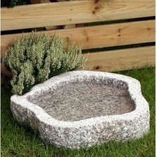 Vogeltränke Granit hellgrau