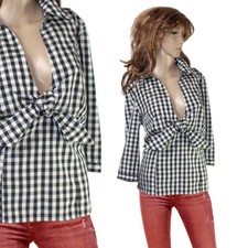 APART IMPRESSIONS Ausgefallene Taft Chiffon Bluse Kariert Tailliert NEU Gr.44