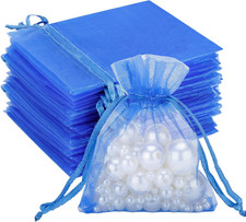 Blau organzasäckchen 7x9cm - blau,