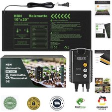 Heizmatte mit Thermostat 25x52cm 17.5W für Samen Wachstum Aquarien Terrarien