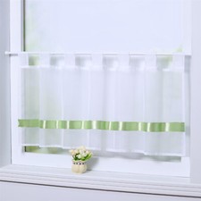 Voile Scheibengardine mit Schlaufen Kurzstore Bistrogardine Küchengardine Modern