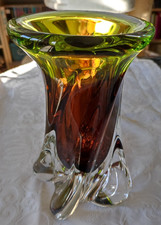 Josef Hospodka  Chribska, czech glas Vase Höhe 22cm, 2,3kg 60er Jahre